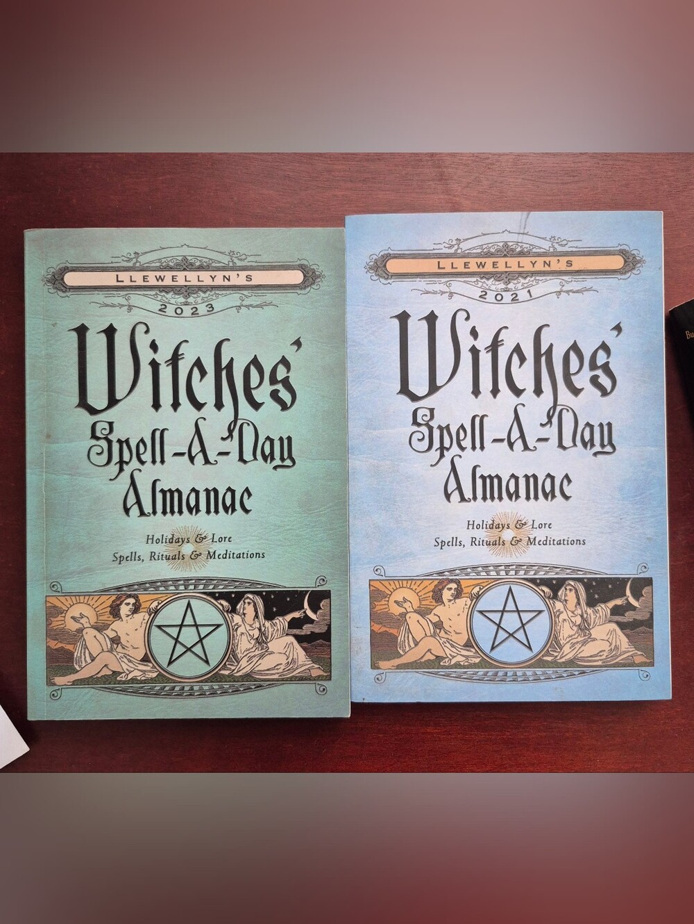 Llewellyn's Witches' Spell-A-Day Almanac - Teal & Light Blue Covers